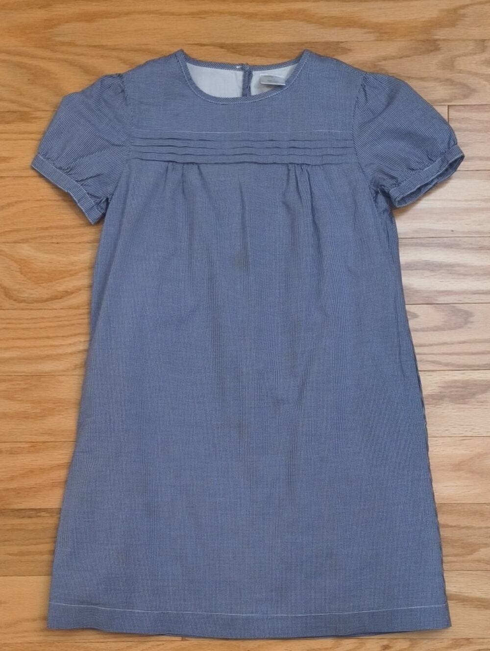 Crewcuts Short Sleeve Dress Blue Gingham Size 6/7 EUC